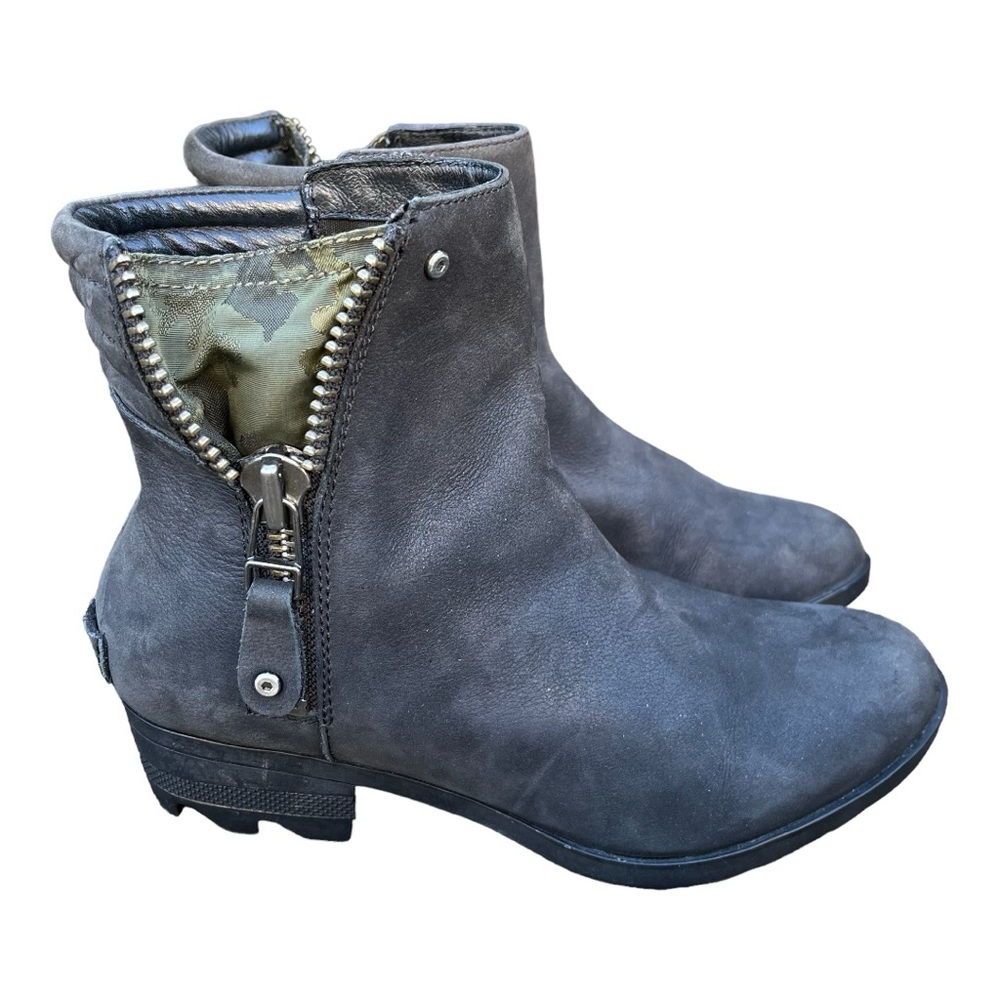 SOREL Danica Short Waterproof Quarry Black Moto Ankle Boots